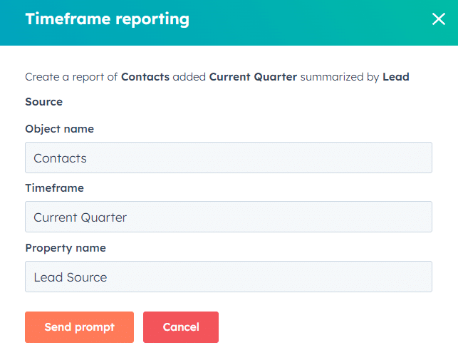 ChatSpot - Timeframe reporting