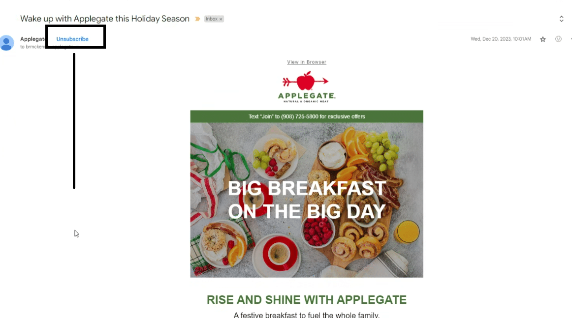 Unsubscribe link - Gmail