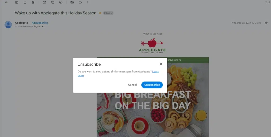 Unsubscribe link within Gmail