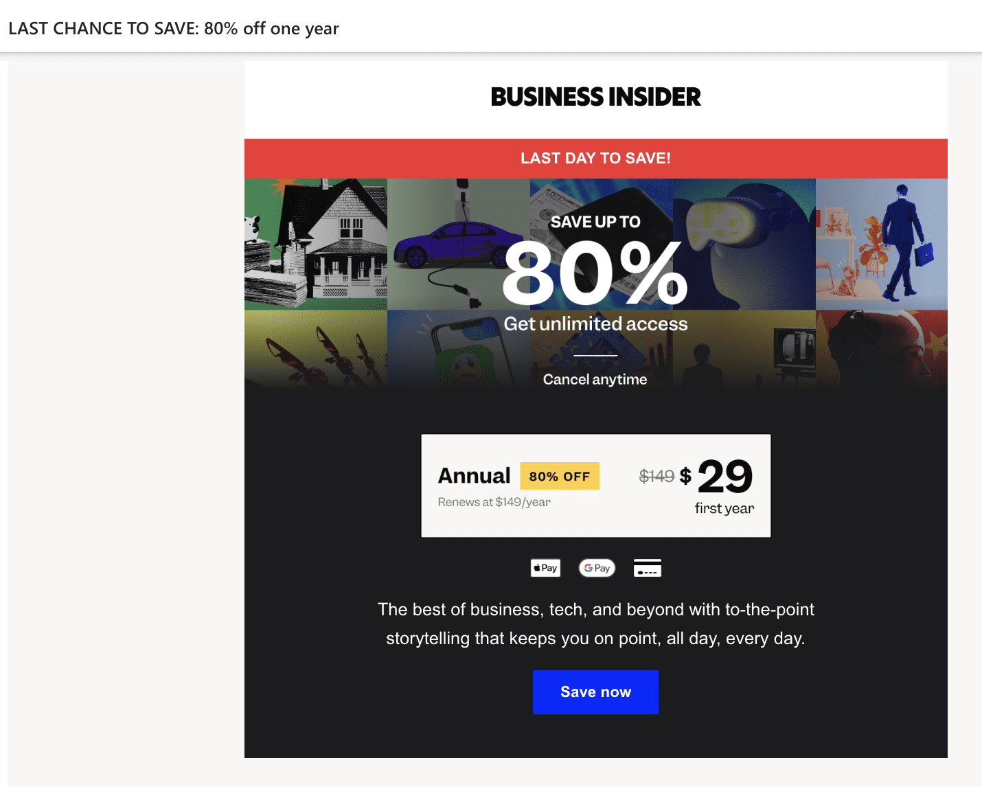 Business Insider 'last chance' email