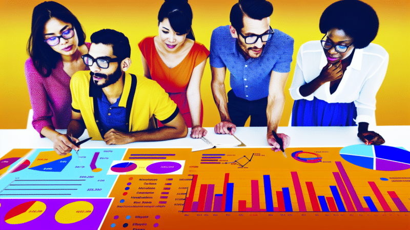 Marketers reviewing data.