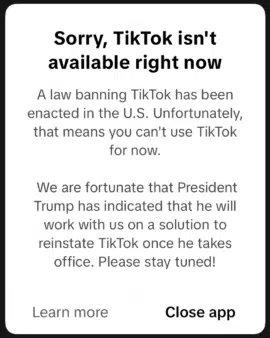 TikTok Error When Accessed In US