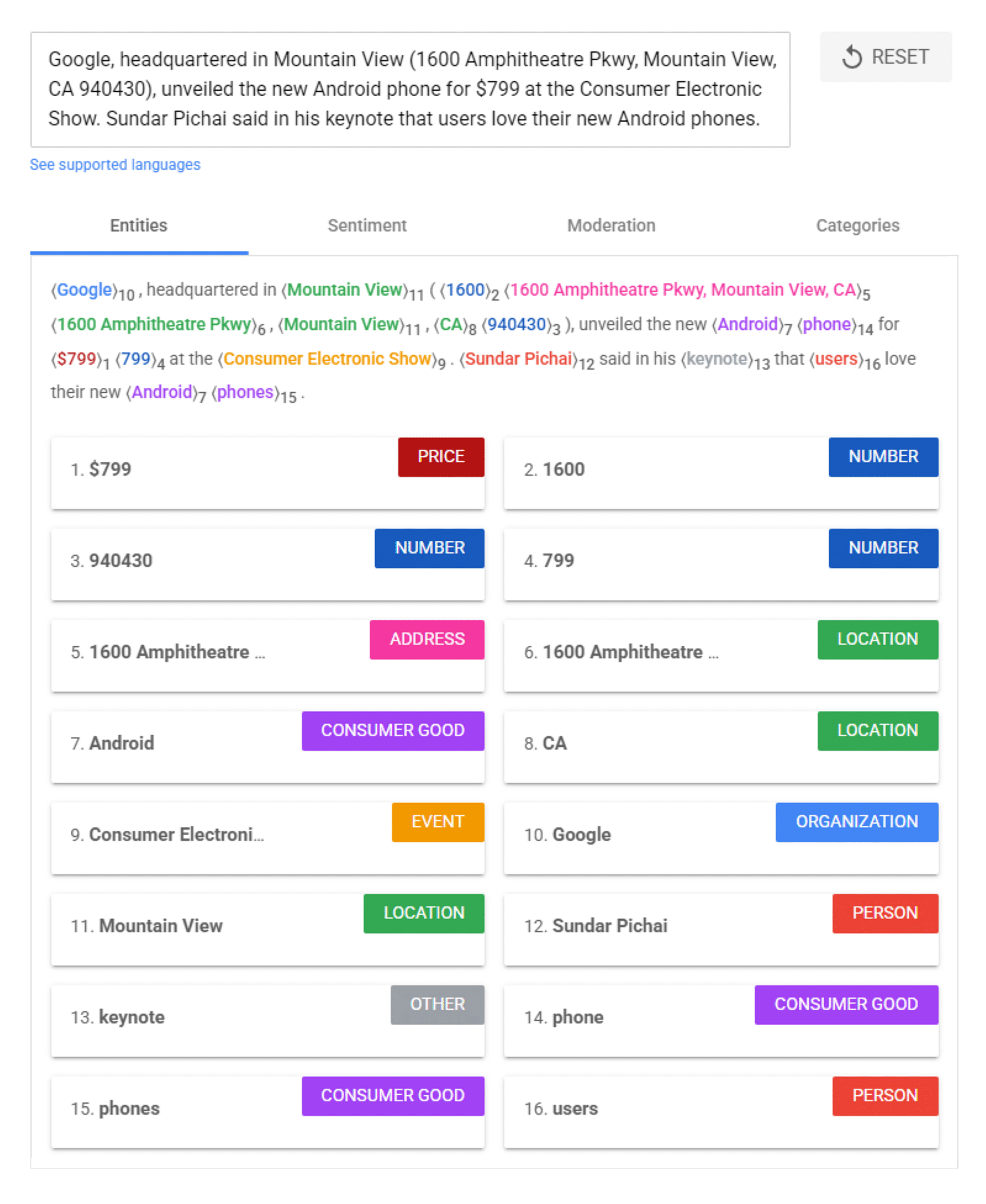 Google – Natural API