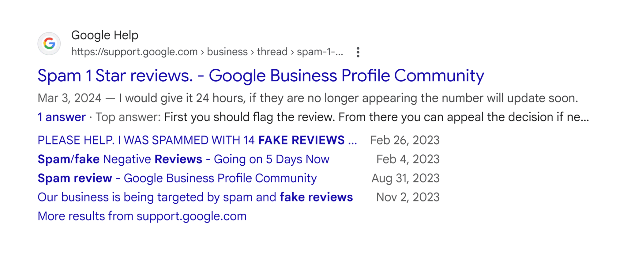 Google Spam Reviews
