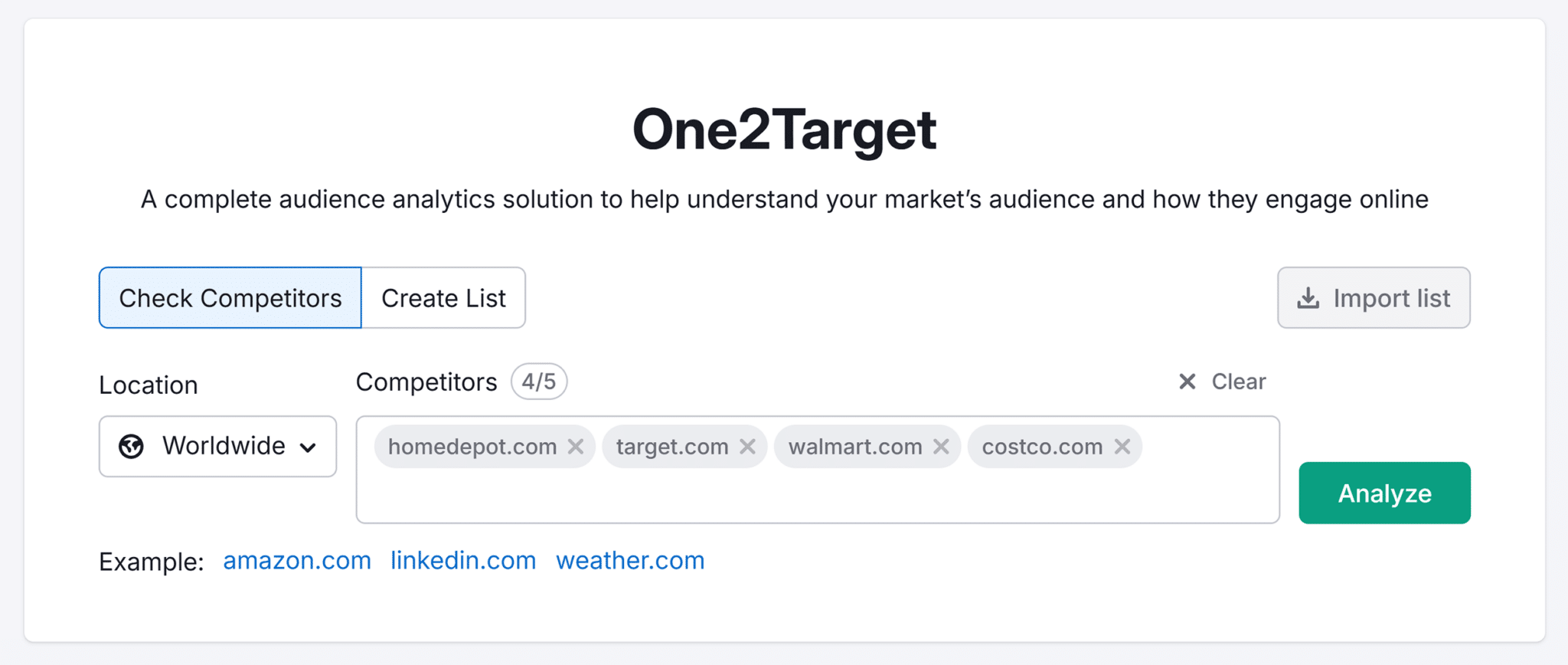 One2target Search Homedepot