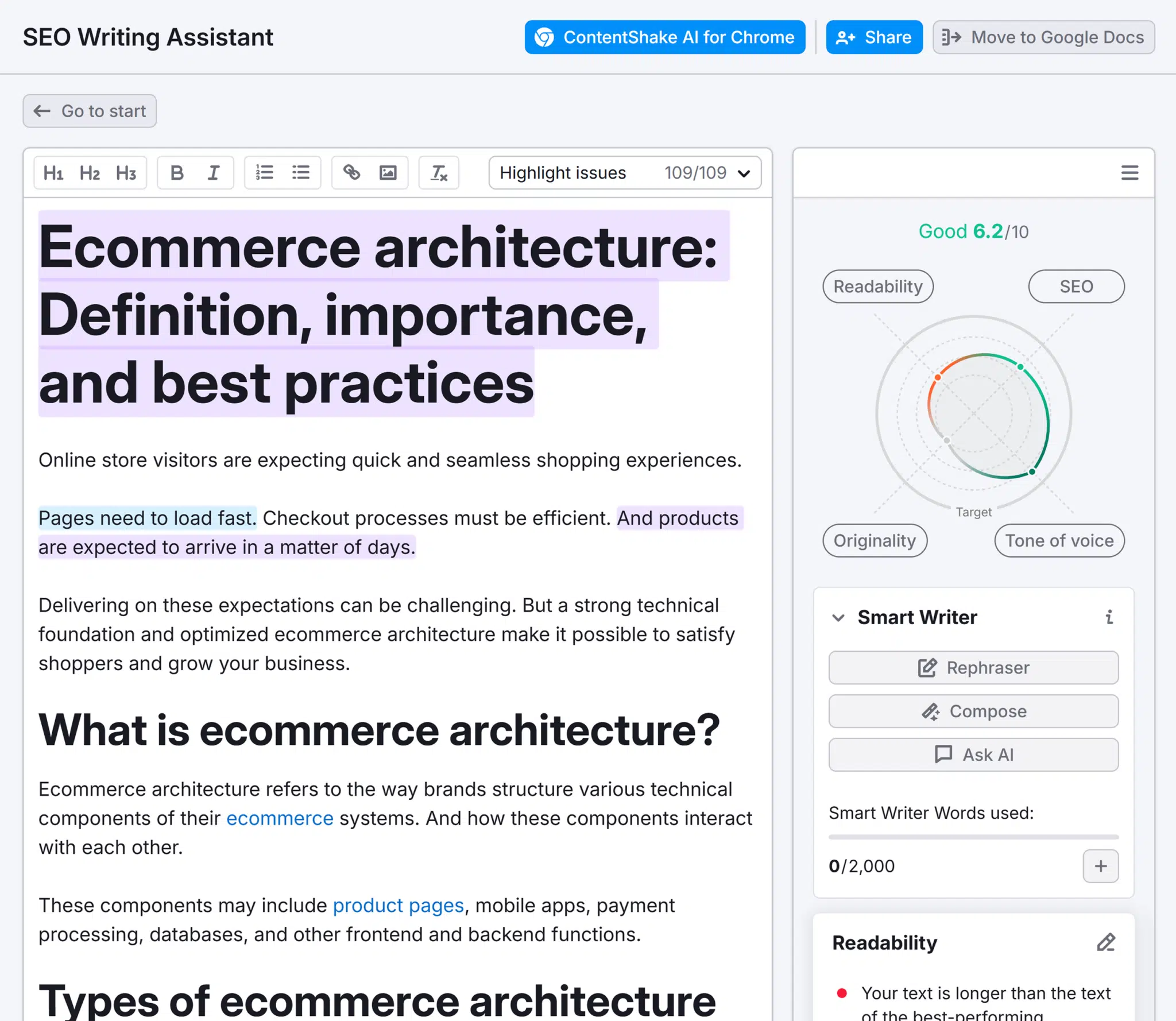 Seo Writing Assistant Score