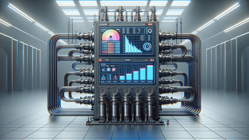 A machine displaying data.