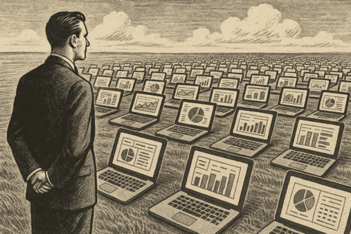 A marketer looking over a field of softwqare applications.