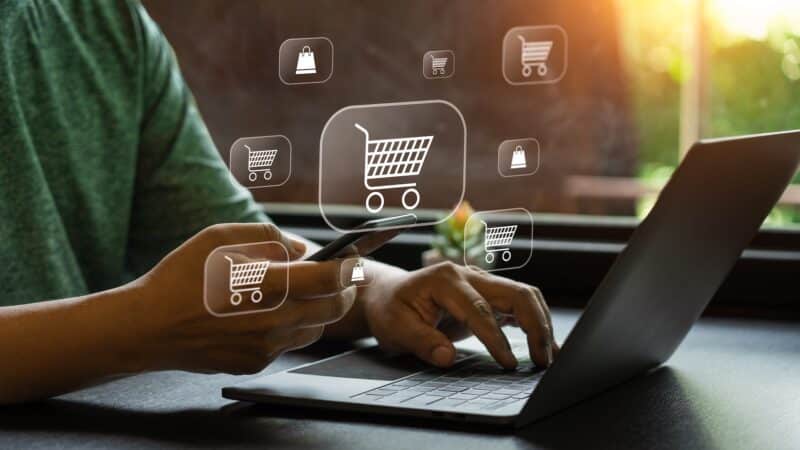 Retail shopping online - concept