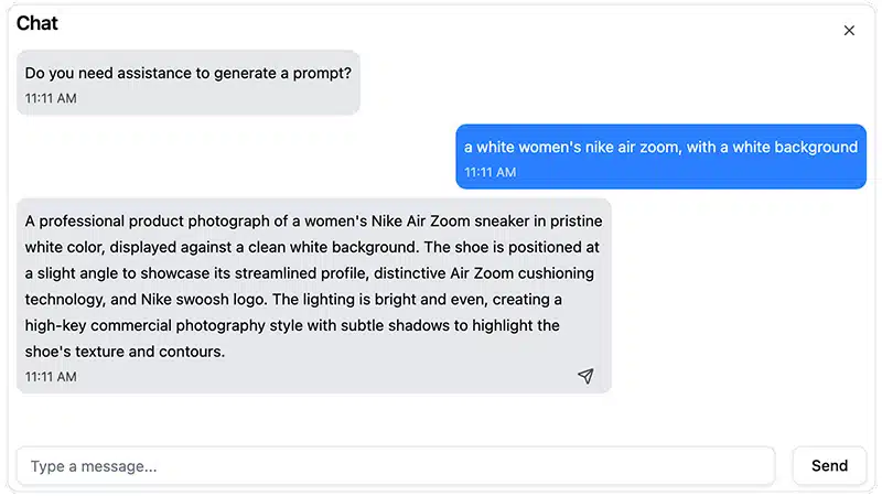Chat based prompt assistance