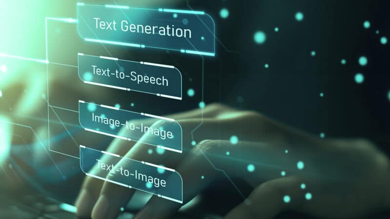 generative AI content creation interface