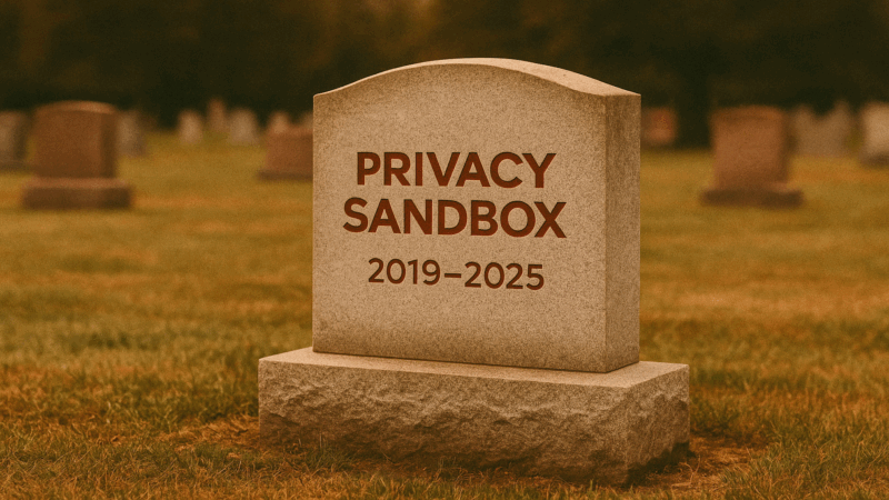 Gravestone honoring Google Privacy Sandbox.