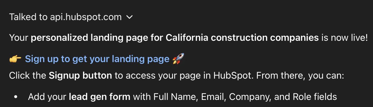 GPT for landing page drafting