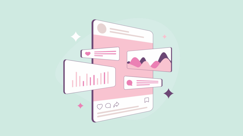 Social media content and engagement concept