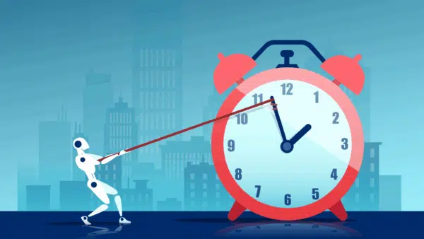 Vector-of-a-modern-robot-pulling-clock-arrow-saving-time-spent-on-project