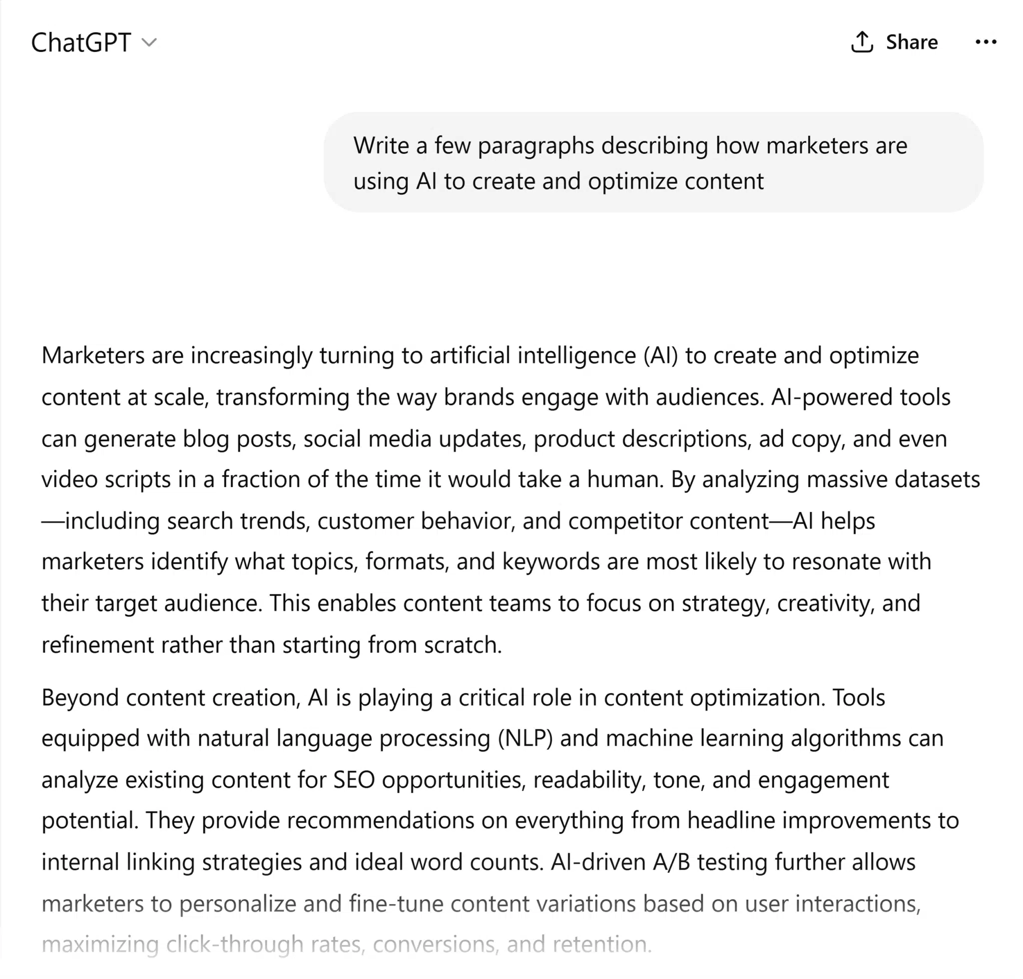 Chatgpt Paragraphs Describing How Markerers Use Ai Scaled