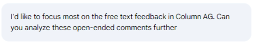 Prompt for free text feedback analysis.