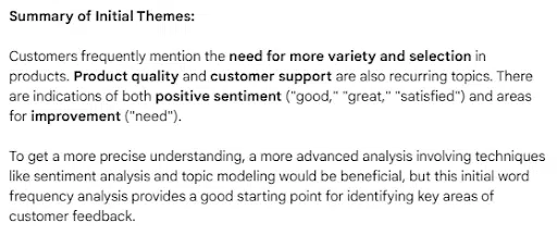 Summary of initial themes in the data.