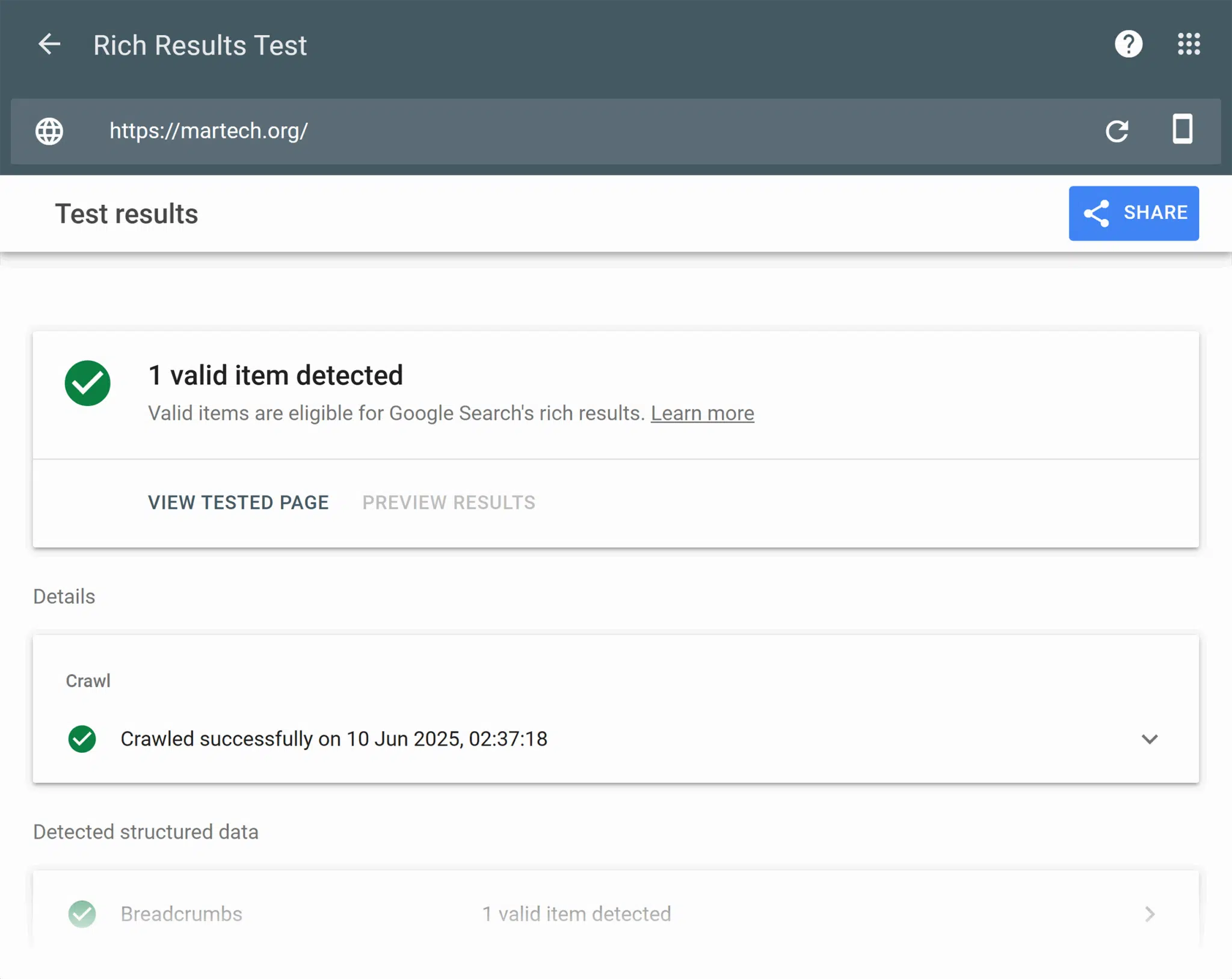 Rich Results Test Martech Scaled