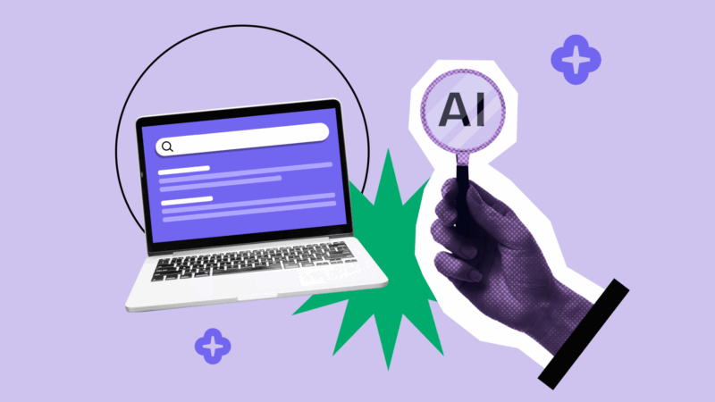 AI powered search engine interface concept