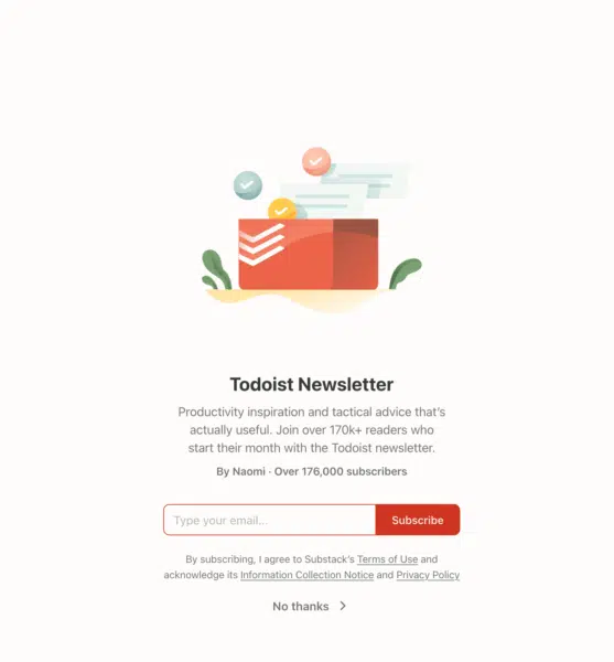 Newsletter LP Todoist