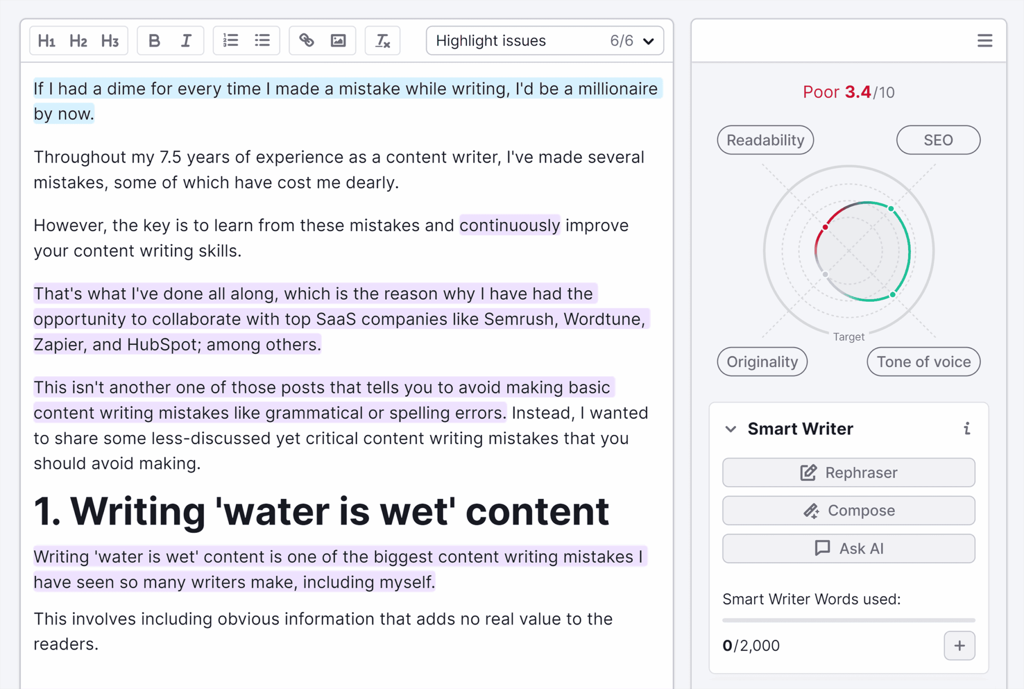 Seo Writing Assistant Performance Score Scaled