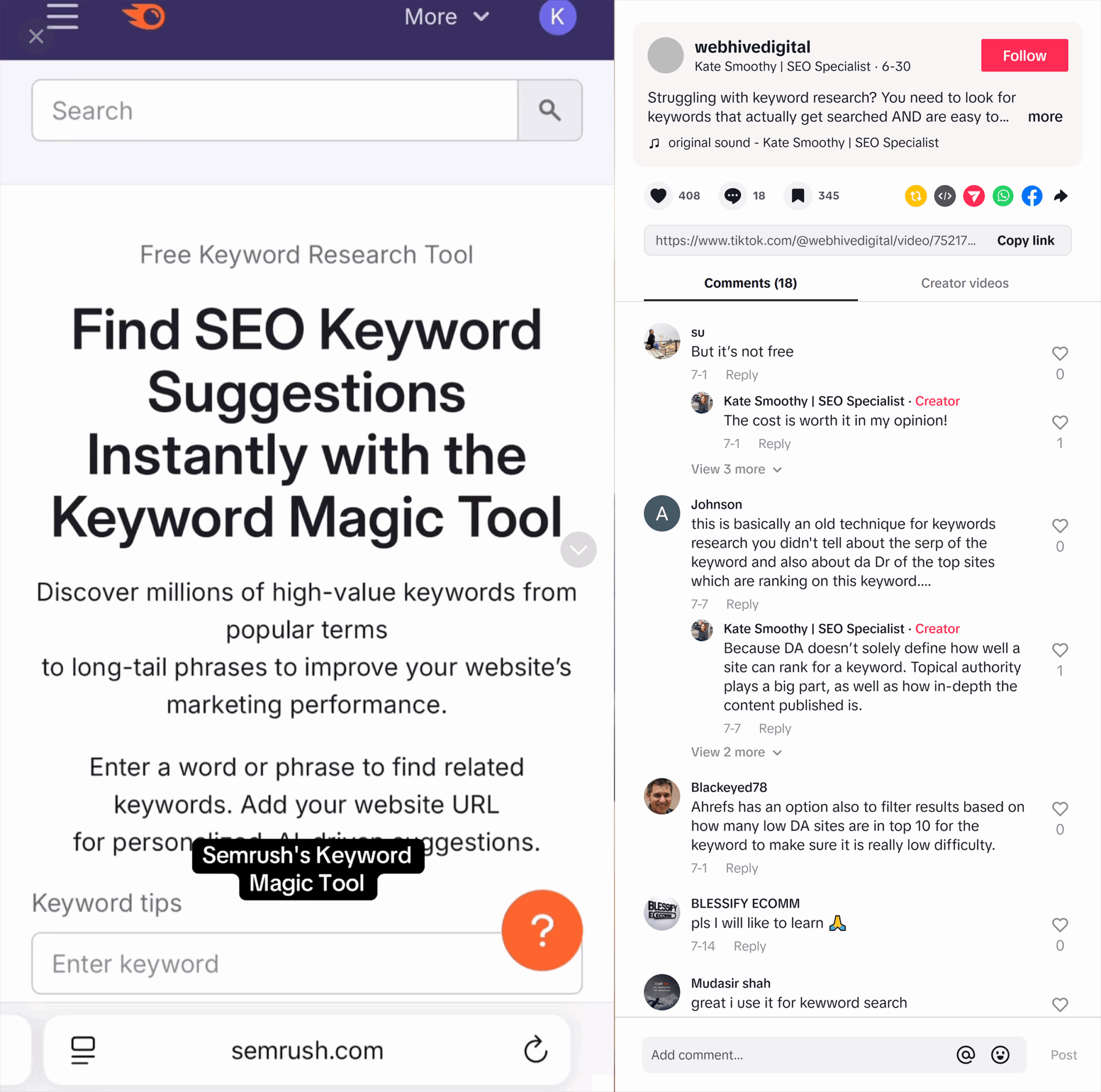 Tiktok Promoting Semrush Scaled