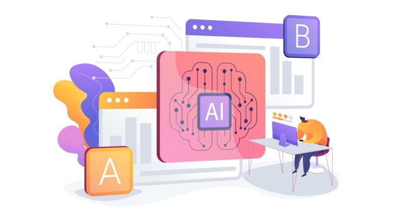 A-B Testing and AI-Refined Marketing abstract concept