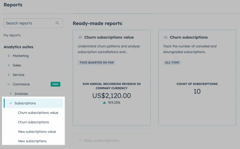Hubspot Subscriptions Analytics Suite