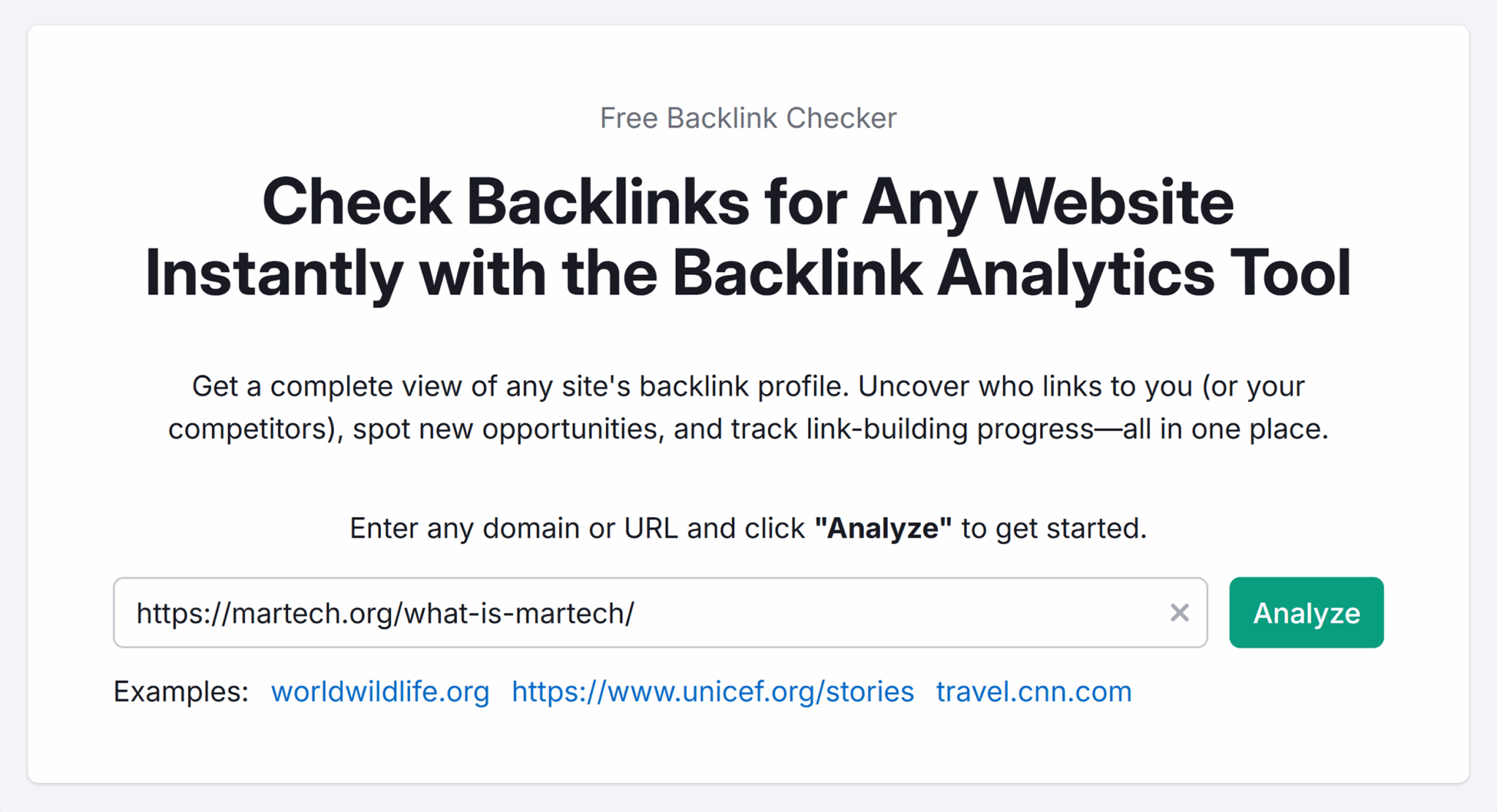 Backlink Analytics Free Backlink Checker Martech Analyze Scaled