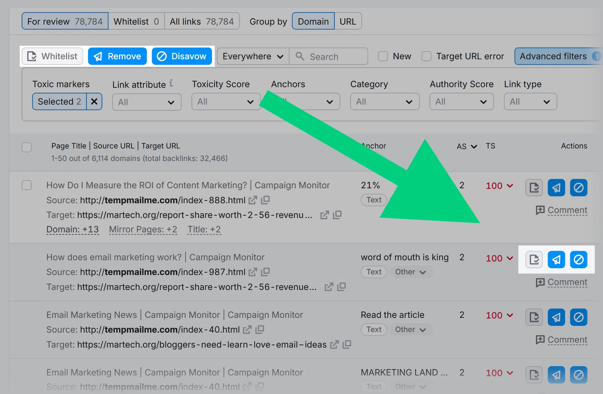 Backlink Audit Martech Audit Icons At The End Of Each Row Scaled