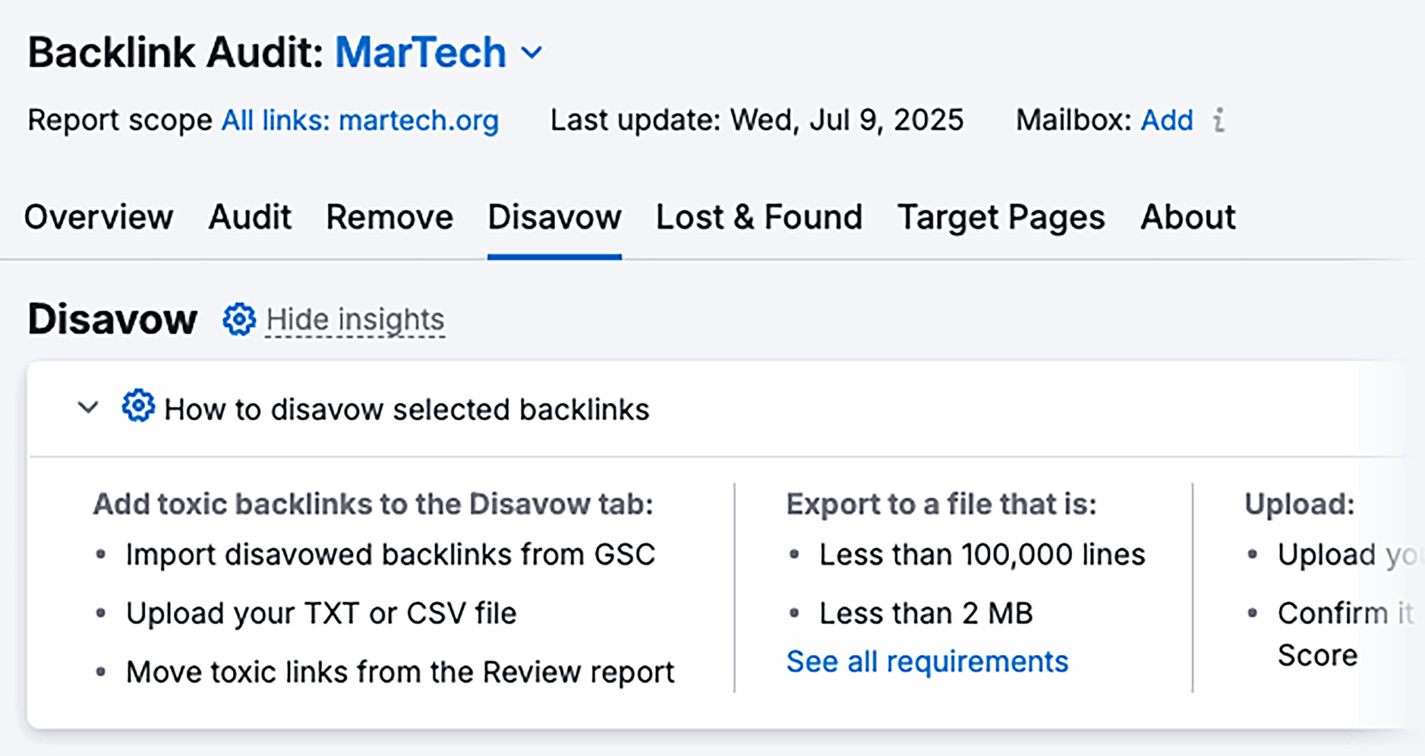 Backlink Audit Martech Disavow List Scaled