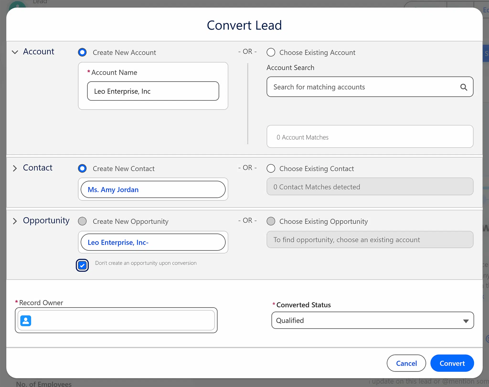Salesforce Convert Lead Scaled