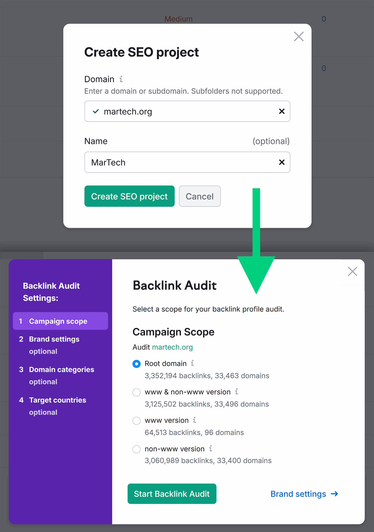Semrush Backlink Audit Martech Create Seo Project Scaled