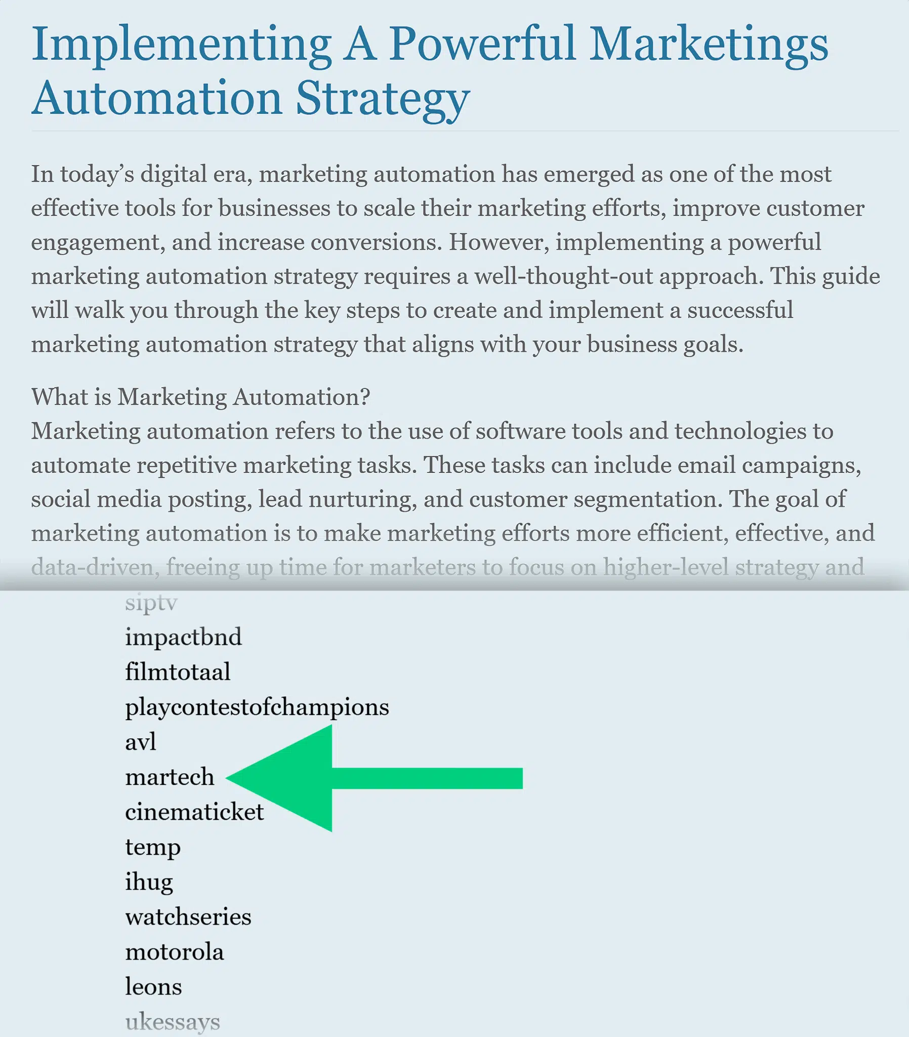 Spammy Backlinks To Martech Scaled