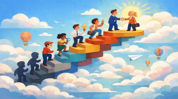 progress-business-people-going-up-a-ladder-success