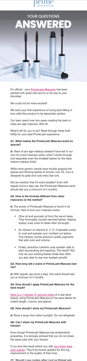 Your PrimeLash Mascara is zooming to you