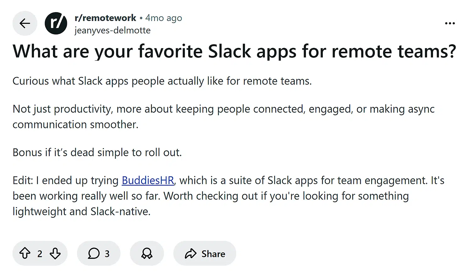Reddit Slack Apps