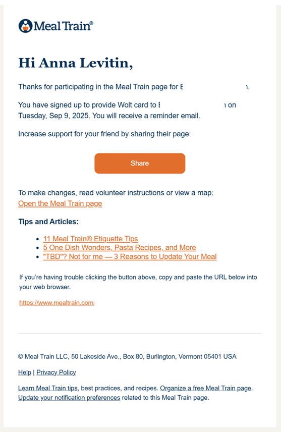 E-mail do Trem Refeição